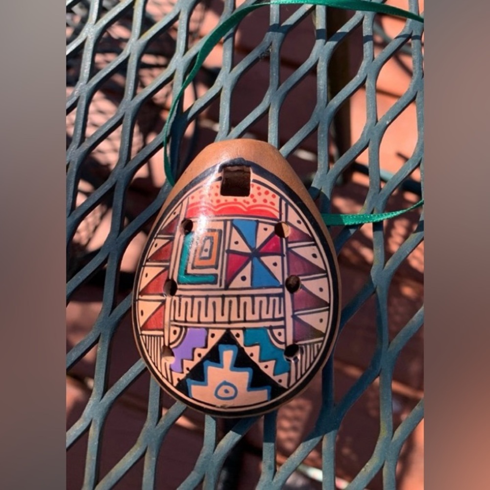 Vintage Pottery Ocarina Clay Whistle Flute